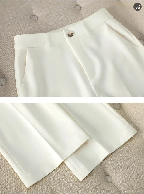 Conjunto de dos piezas de traje pantalón para mujer, trajes de negocios, ropa de trabajo, blazer formal y pantalón 2025