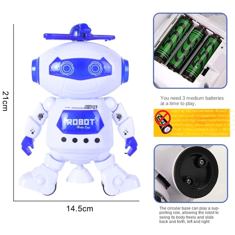 Kids Robot Dancing Toy – Rotating, Musical & LED Light-Up Fun