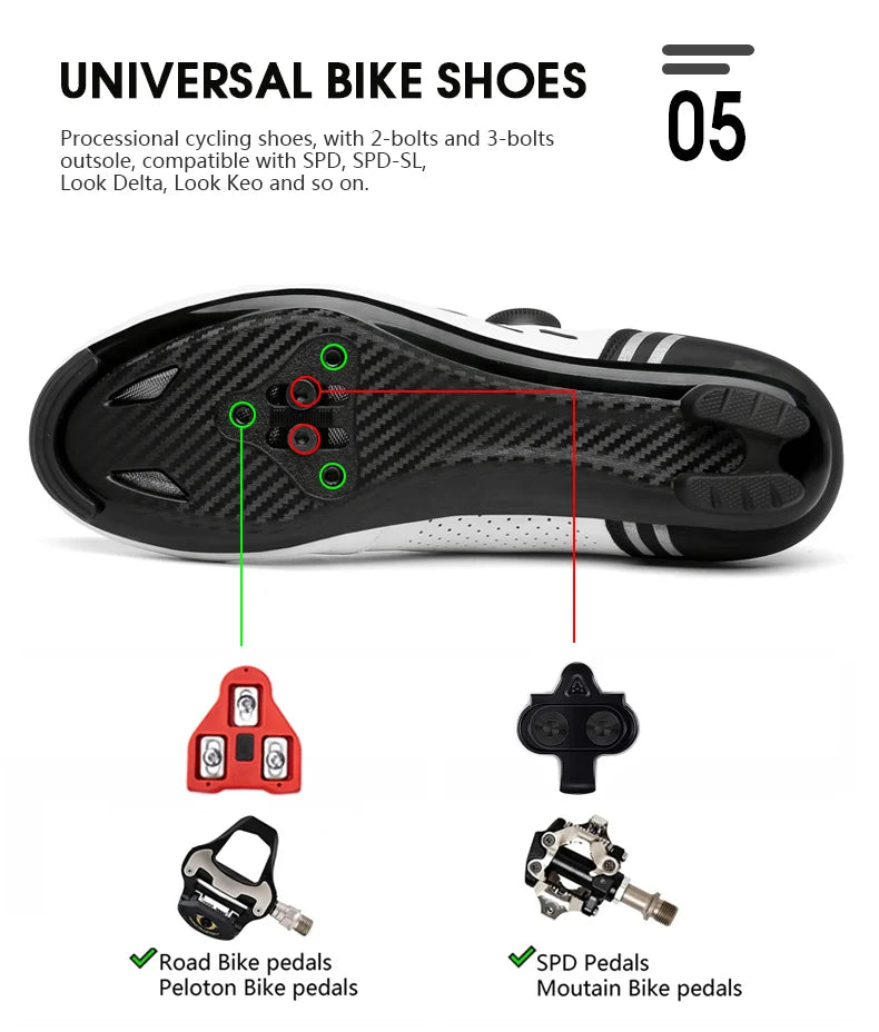 Zapatillas de Ciclismo de Velocidad, Zapatillas de Ciclismo de Carretera para Hombres y Mujeres, Zapatillas de Ciclismo de Ruta, Zapatillas de Ciclismo de Carreras Autoblocantes para Shimano