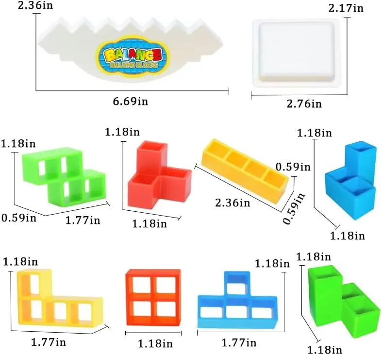 16-64 Jouets de construction Blocs de construction russes Jeu de tour Tetra Jeu de table d'empilage d'équilibre de balançoire pour enfants et adultes