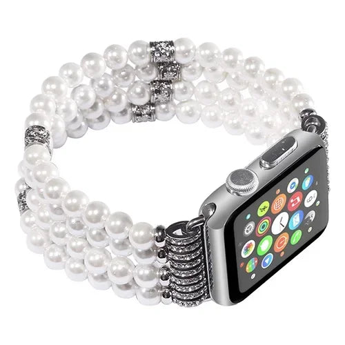 Perlesmykkereim til Apple Watch-rem 45 mm 41 mm 44 mm 42 mm 40 mm 46 mm 49 mm Damerem Apple Watch Ultra 10 9 8 7 6 5 4 3 SE
