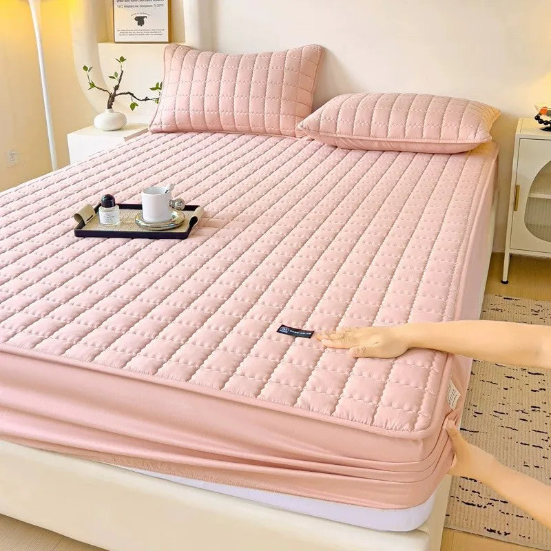 Waterproof Thickened Mattress Pad Protector Adjustable Durable Fitted Sheet Bed Covers Anti-mite Non-slip Bedspreads 150/160x200