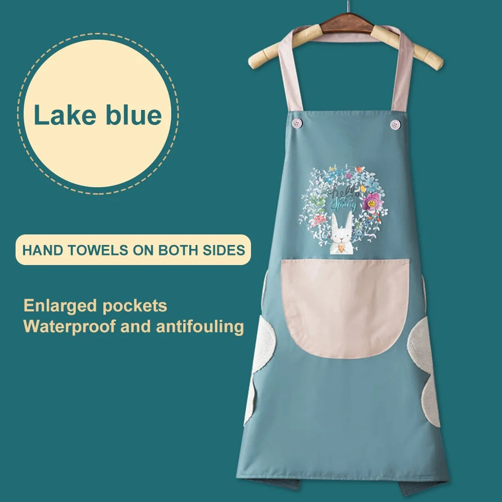 Delantales de cocina para mujer, delantal de hogar para accesorios de cocina, delantal de cocina impermeable a prueba de aceite para hornear, lavable
