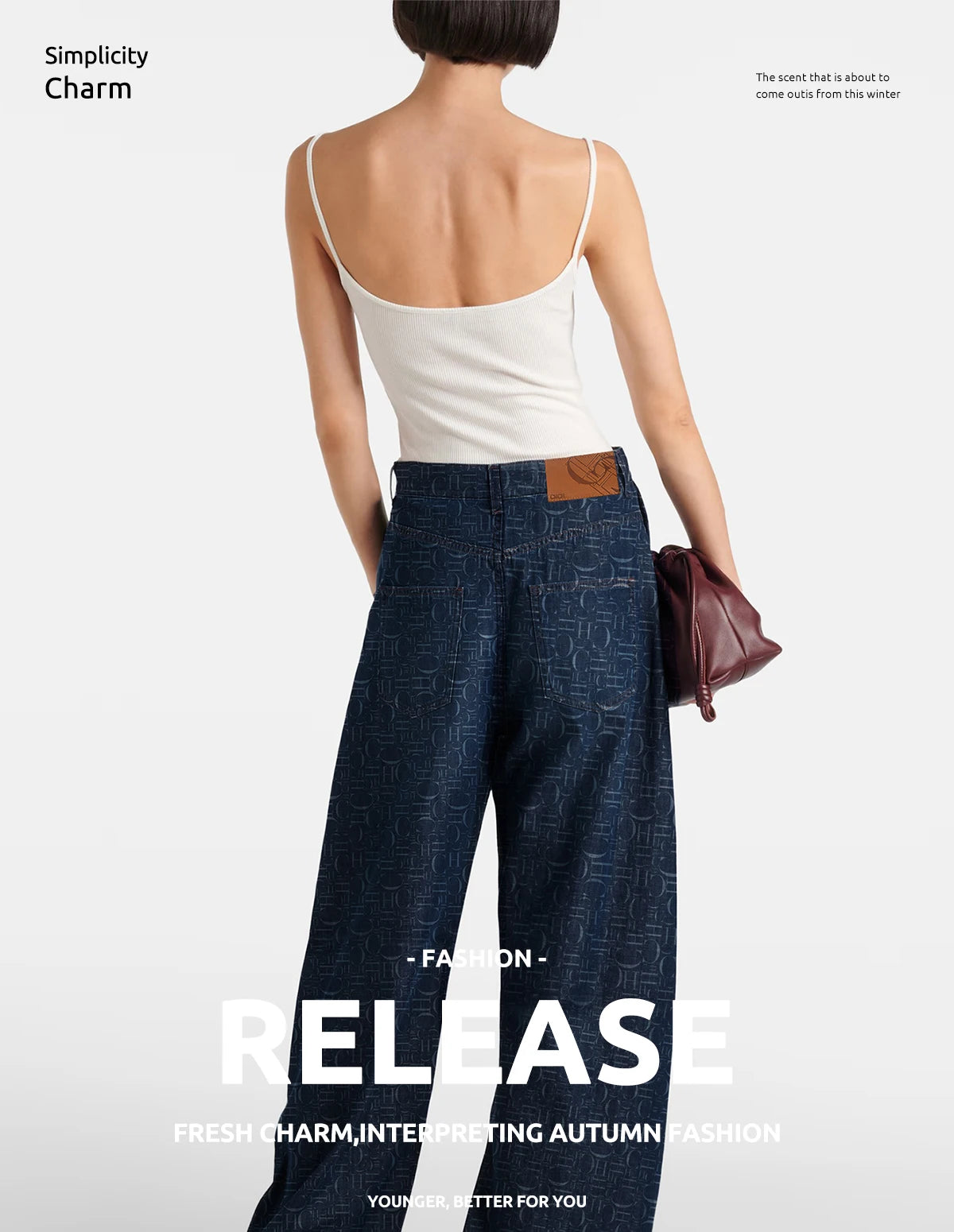 Women Pants Sets Denim Flared Trousers Fashion O Neck Coats Long Sleeve Zipper Casual Female Pants Suits Denim Streetwear Sets