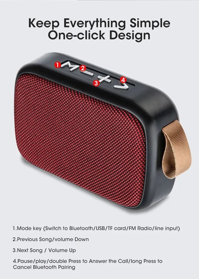 Nuevo altavoz inalámbrico portátil para exteriores con subwoofer, mini altavoz para el hogar de tela y tarjeta.