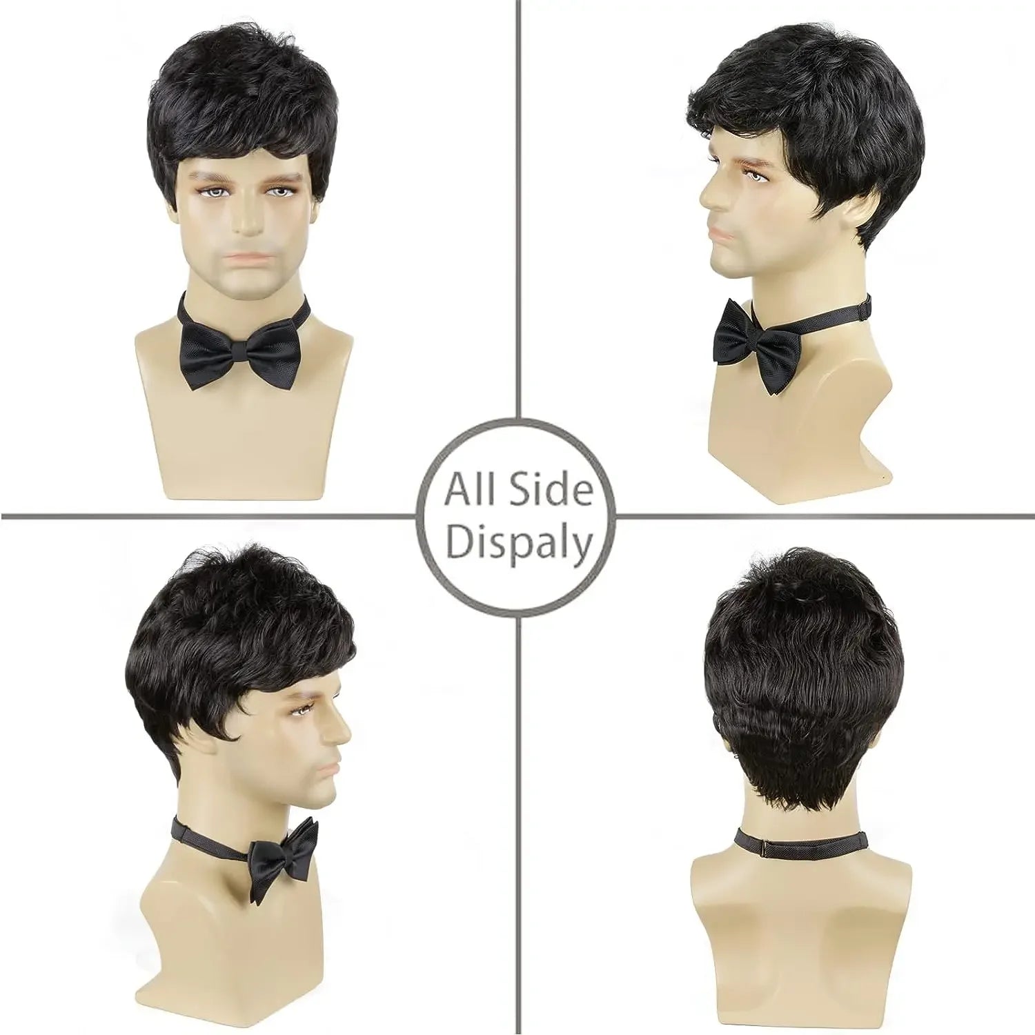 Peluca para hombre gris plateado