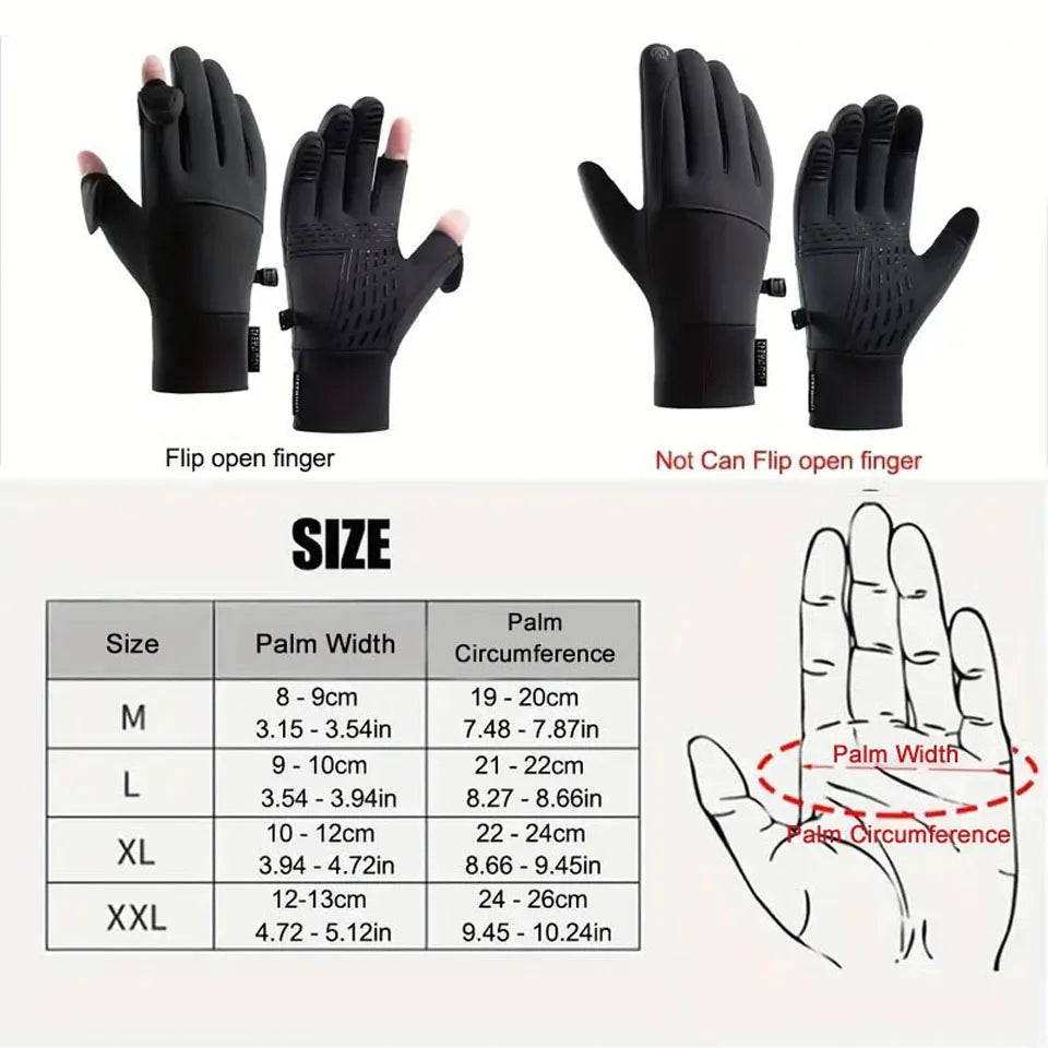 GTUBIKE New Winter Men Women Warm Gloves Windproof Waterproof Touchscreen Gloves Outdoor Running Fishing Cycling Skiing Gloves