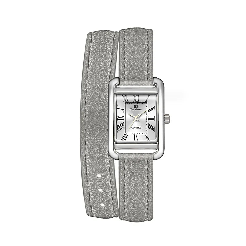 Reloj de mujer elegante retro pequeño cuadrado, correa de cuero de alta calidad, reloj de pulsera impermeable, regalo para novia