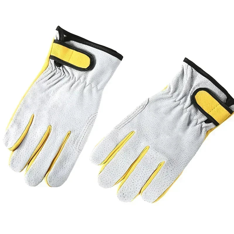 Guantes de trabajo Guantes de cuero para soldar Protección de seguridad para jardinería deportes motocicleta Conducción Resistentes al desgaste Aislamiento térmico
