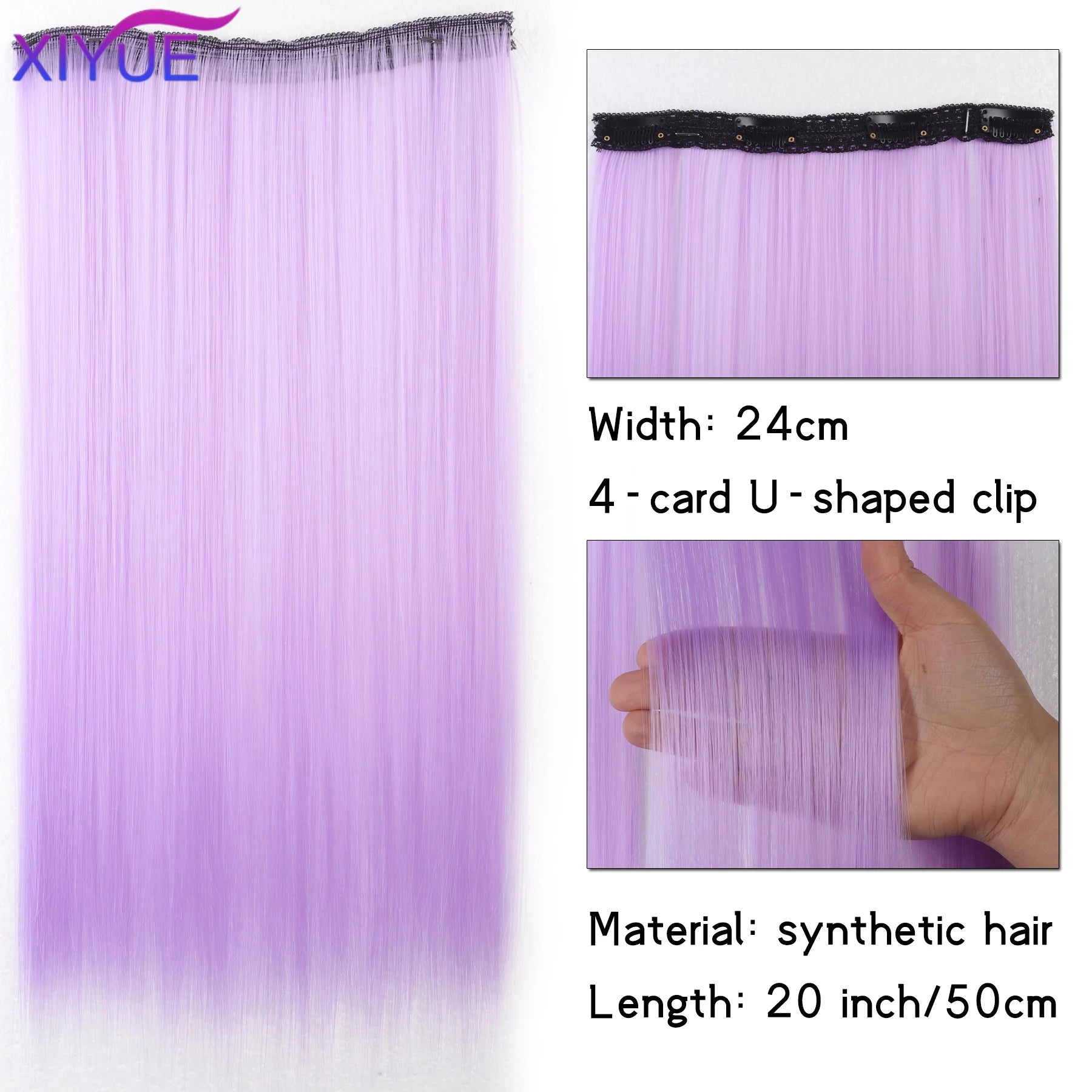 Extensiones de cabello liso con clip de 20 pulgadas – Vibrantes, fáciles y sin esfuerzo