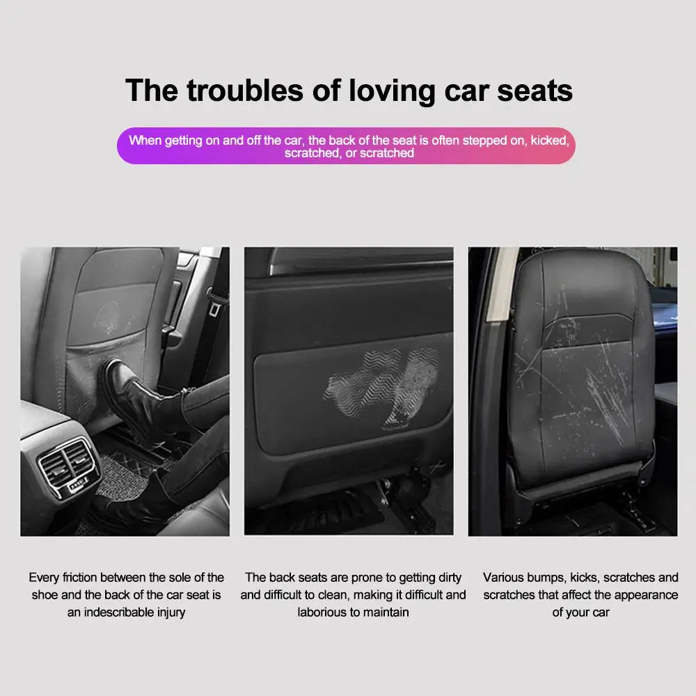 Almohadilla de respaldo de asiento de coche, asiento de seguridad, alfombrillas antipedales para niños, almohadilla de barro antipedales, accesorio de bolsa de almacenamiento interior