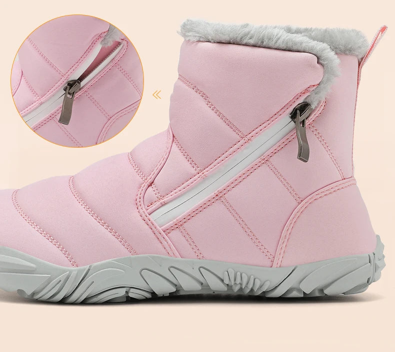 Winter Snow Boots Children's Shoes For Boys Girls Warm Plush Ankle Boots Outdoor Waterproof Anti Slip Kids Cotton Shoes Fashion