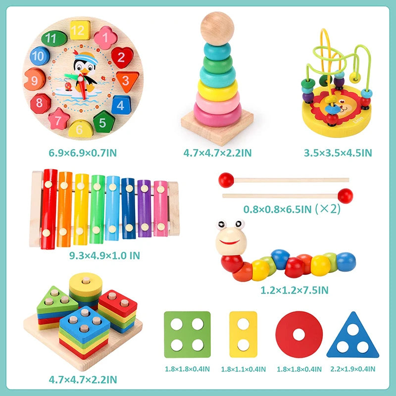Montessori Bebé Juguetes Niños Rompecabezas 3D Madera Juegos Bebé Aprendizaje Temprano Juguetes Educativos Madera Para Niños Regalos Cumpleaños