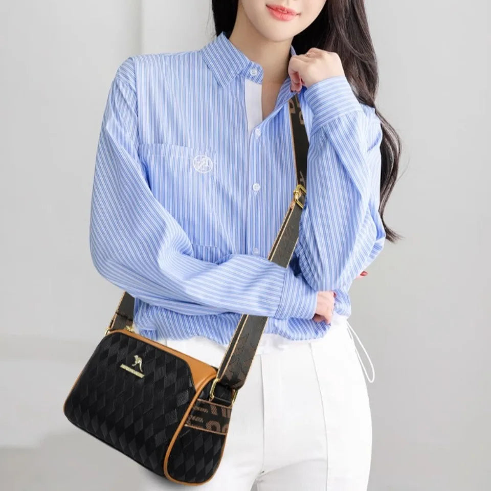 Bolsos de lujo para mujer, bolsos de diseñador, bolsos cruzados para mujer, bandoleras de cuero suave Pu para madre, bolsos de mano de 3 capas