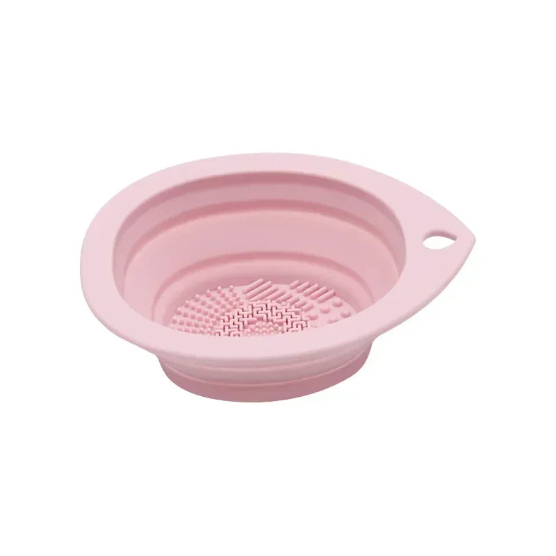 Nettoyeur de pinceaux de maquillage en silicone, houppette pliable, bol de nettoyage, pinceaux à fard à paupières, tapis de lavage doux, outils de beauté, boîte à récurer