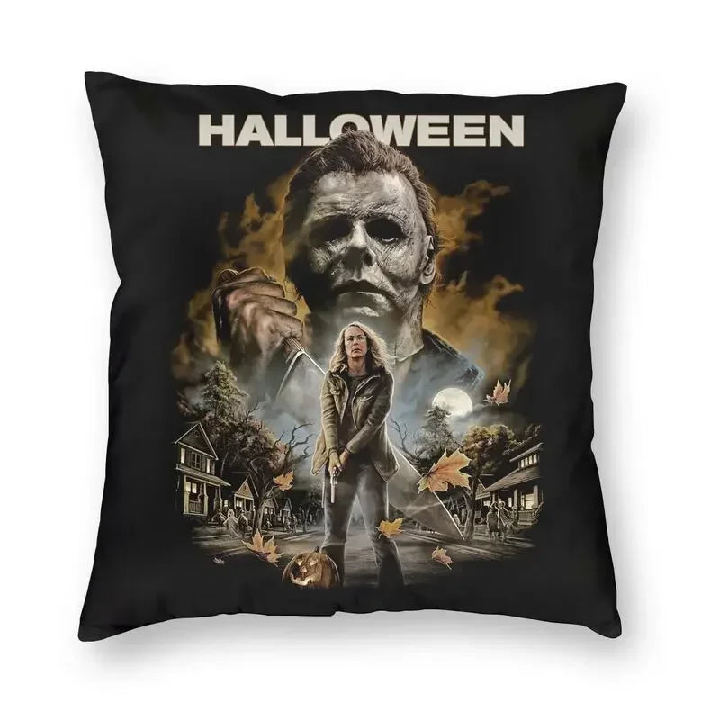 Funda de almohada cuadrada Michael Myers Halloween Horror Movie para decoración del hogar, funda de cojín con estampado 3D para sofá, funda de almohada de moda