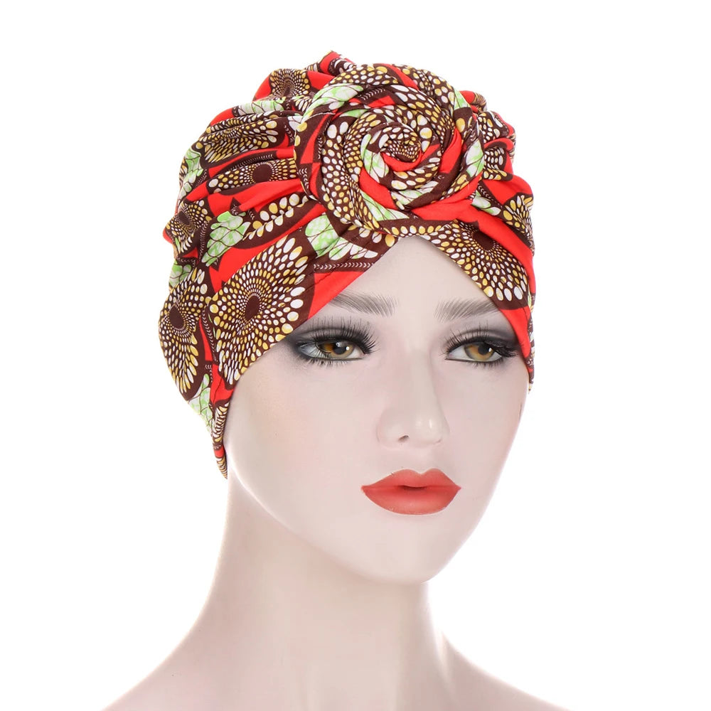 Gorros con estampado africano para mujer, gorro para quimioterapia, turbante con nudo, hiyab musulmán, sombrero estampado, gorro para el cáncer, gorro para la cabeza de las mujeres, para la pérdida de cabello