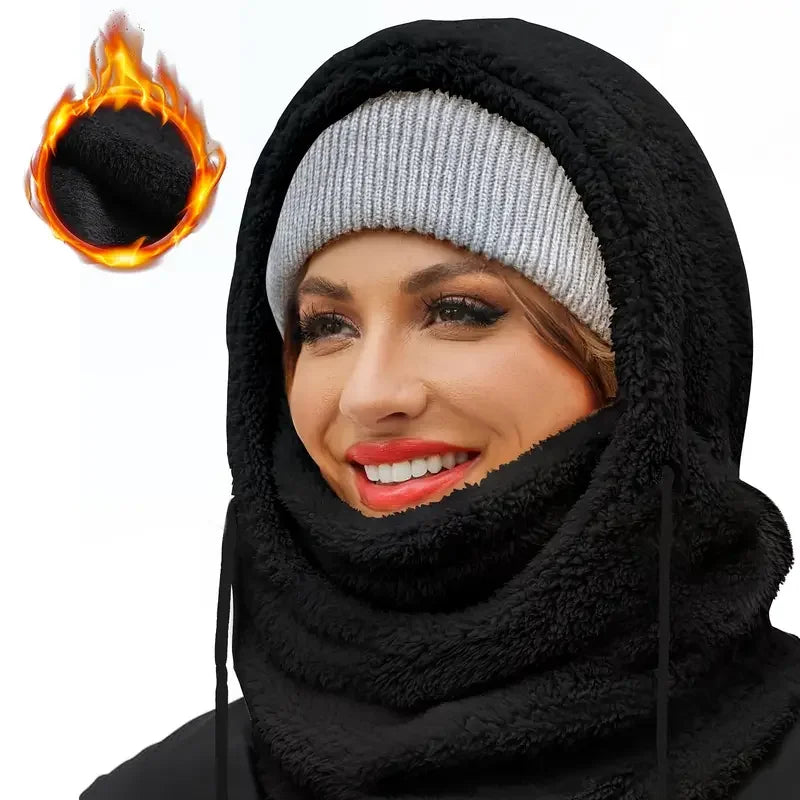 Pasamontañas Térmico de Invierno Cortavientos para Esquí, Capucha de Moto, Cubrecara de Forro Polar Ajustable, Calentador de Cuello para Ciclismo, Máscara Facial Completa