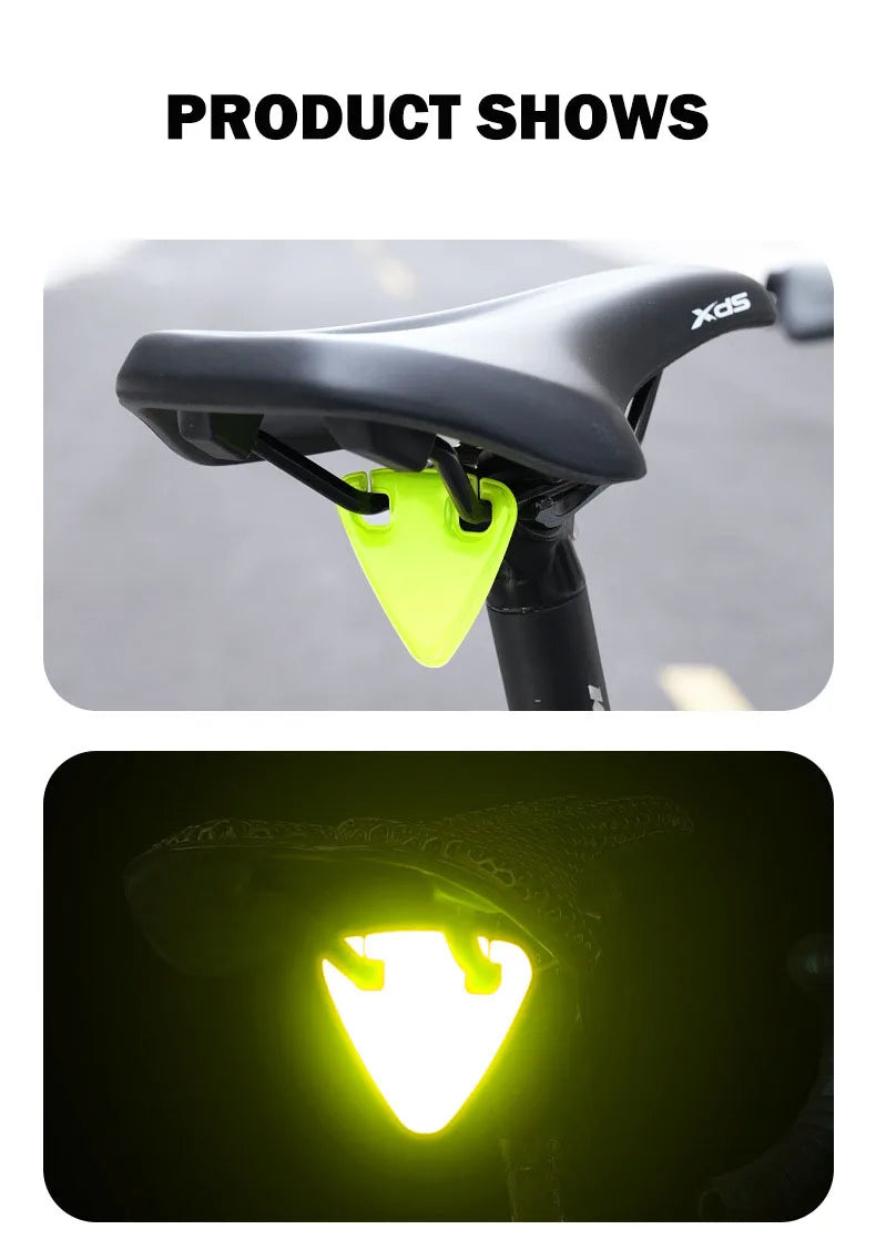 Lys sykkelreflektor bærbar landeveissykkelreflektor ultralett terrengsykkel TPU reflekterende trekantsykkeltilbehør