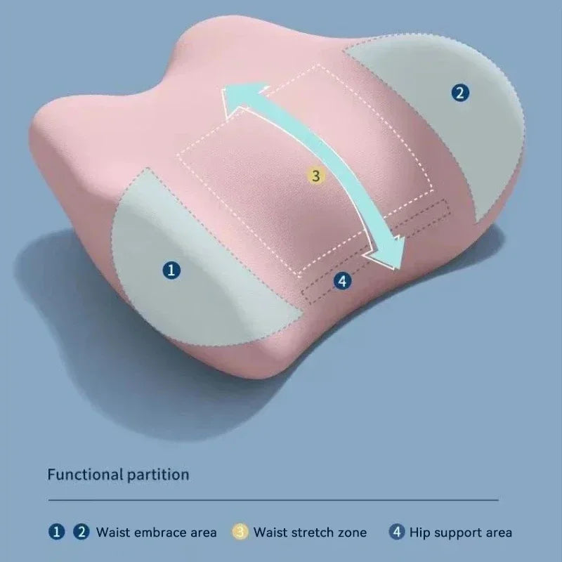 Oreiller lombaire ergonomique spécial pour le sommeil, coussin de soutien lombaire doux et confortable en coton à mémoire de forme, support lombaire pour le dos