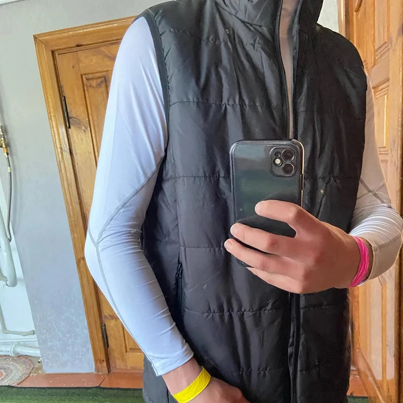 Chaleco de hombre, chaqueta de invierno, abrigo casual, chaquetas cálidas sin mangas, chaleco de moda acolchado de algodón para hombre, cortavientos para escalar al aire libre