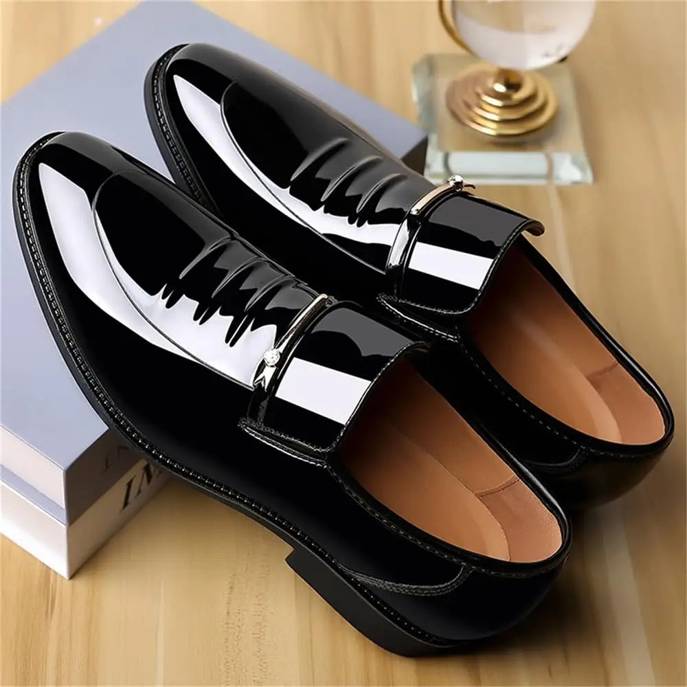 Zapatos de vestir para hombre, formales, de negocios, estilo Oxford, charol de alto brillo, mocasines sin cordones, cómodos, casuales, náuticos para conducir, para hombres