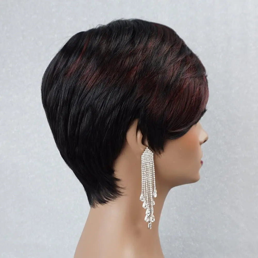 Pixie Cut Wig for Black Women Synthetic Wigs for Black Women Short Bob Wig Human Hair Wigs with Bangs Short Wigs for Black Wome