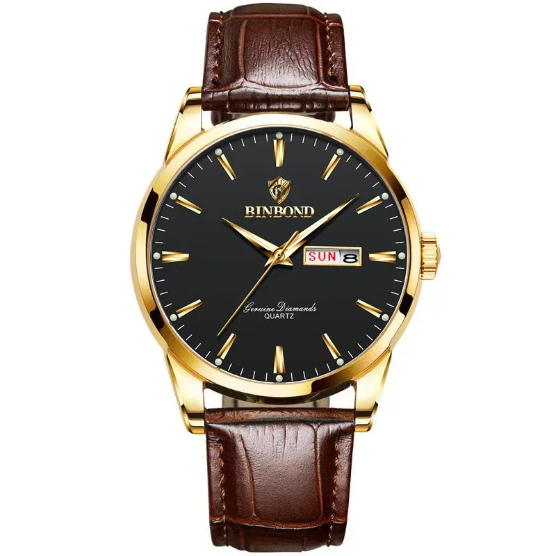 Hombre Reloj Superior Marca de Lujo Reloj de Pareja para Mujer Hombre Reloj Impermeable Calendario Masculino Relojes de Pulsera de Cuarzo Correa de Cuero Señoras