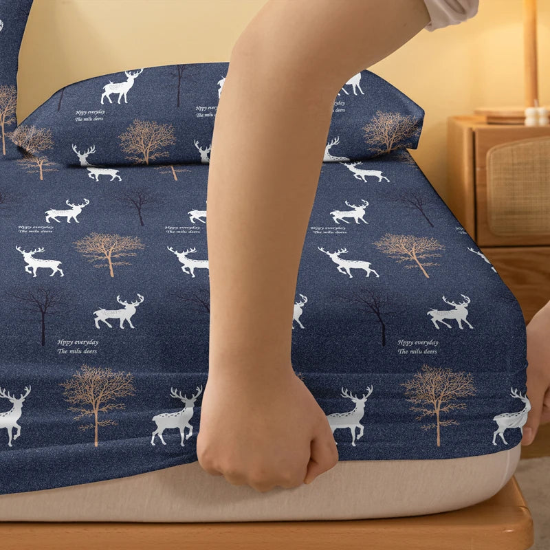 1 enkelt, moderne, matt laken med plante- og dyremotiv, sengeteppe med trykk på soverommet, sengetøy (unntatt putevar)