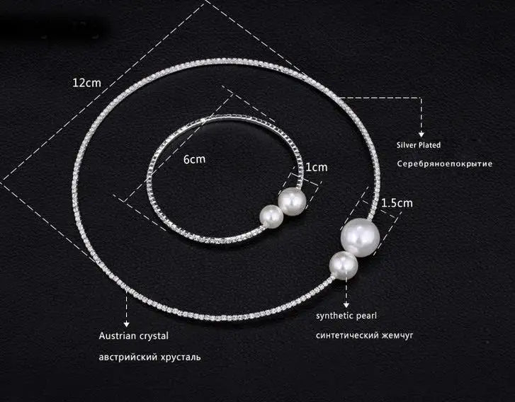 Juego de joyas de novia de perlas y cristales – Elegante, atemporal y con gracia chic