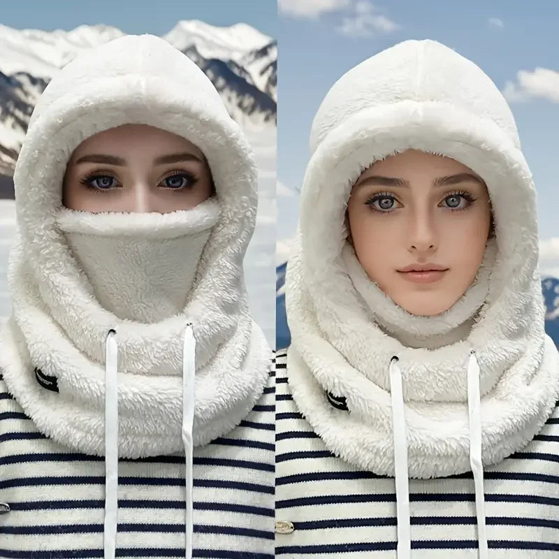 Pasamontañas Térmico de Invierno Cortavientos para Esquí, Capucha de Moto, Cubrecara de Forro Polar Ajustable, Calentador de Cuello para Ciclismo, Máscara Facial Completa