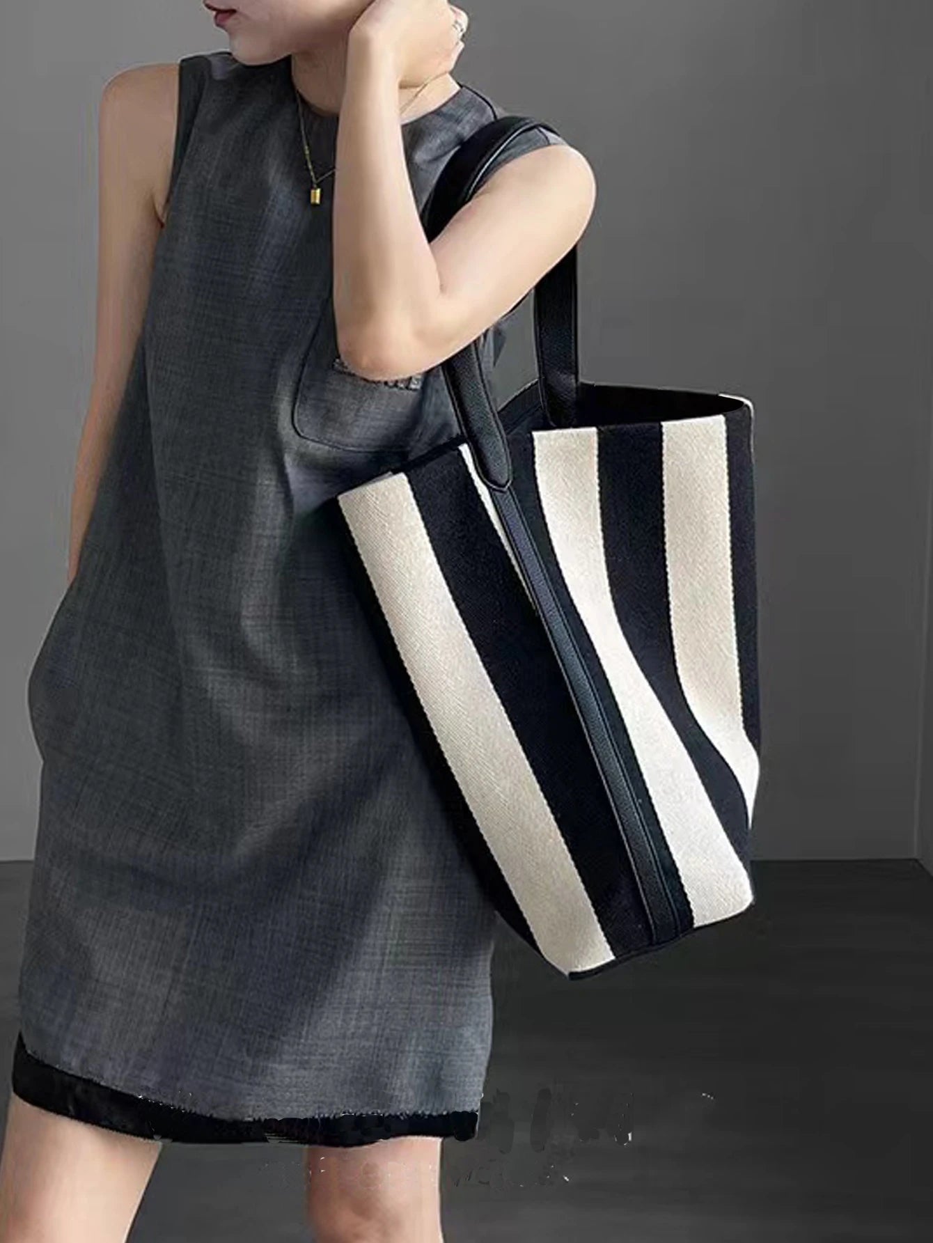 Striped Canvas Tote