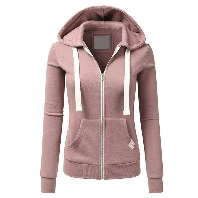 Spring and Autumn New Women's Personalized Casual Cardigan Zipper Hoodie Korean Edition Fashion Outdoor Jogging Sportswear