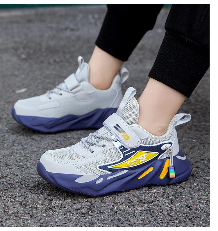 Zapatillas deportivas de malla para niños y niñas, transpirables y antideslizantes, para correr, caminar, zapatillas casuales infantiles
