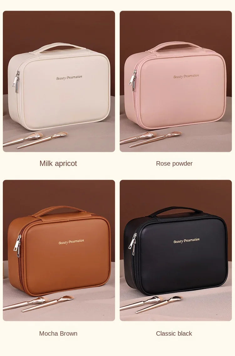 Nuevo neceser de cosméticos para mujer, bolso portátil, bolsa de almacenamiento de gran capacidad, neceser de lujo, organizador de viaje, esenciales, neceser de aseo