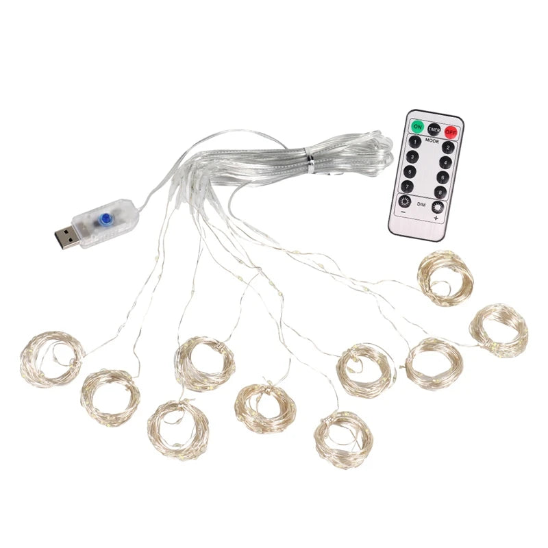 Cortina de luces navideñas, guirnalda, adornos de Feliz Navidad para el hogar, adornos navideños, regalos de Navidad, decoración de Año Nuevo
