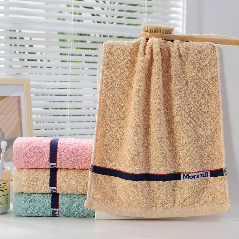 Toallas de mano y cara de algodón 100% de alta calidad para adultos, toalla de mano a cuadros para el hogar, cuidado facial, baño, deportes, toalla de algodón 34x74cm