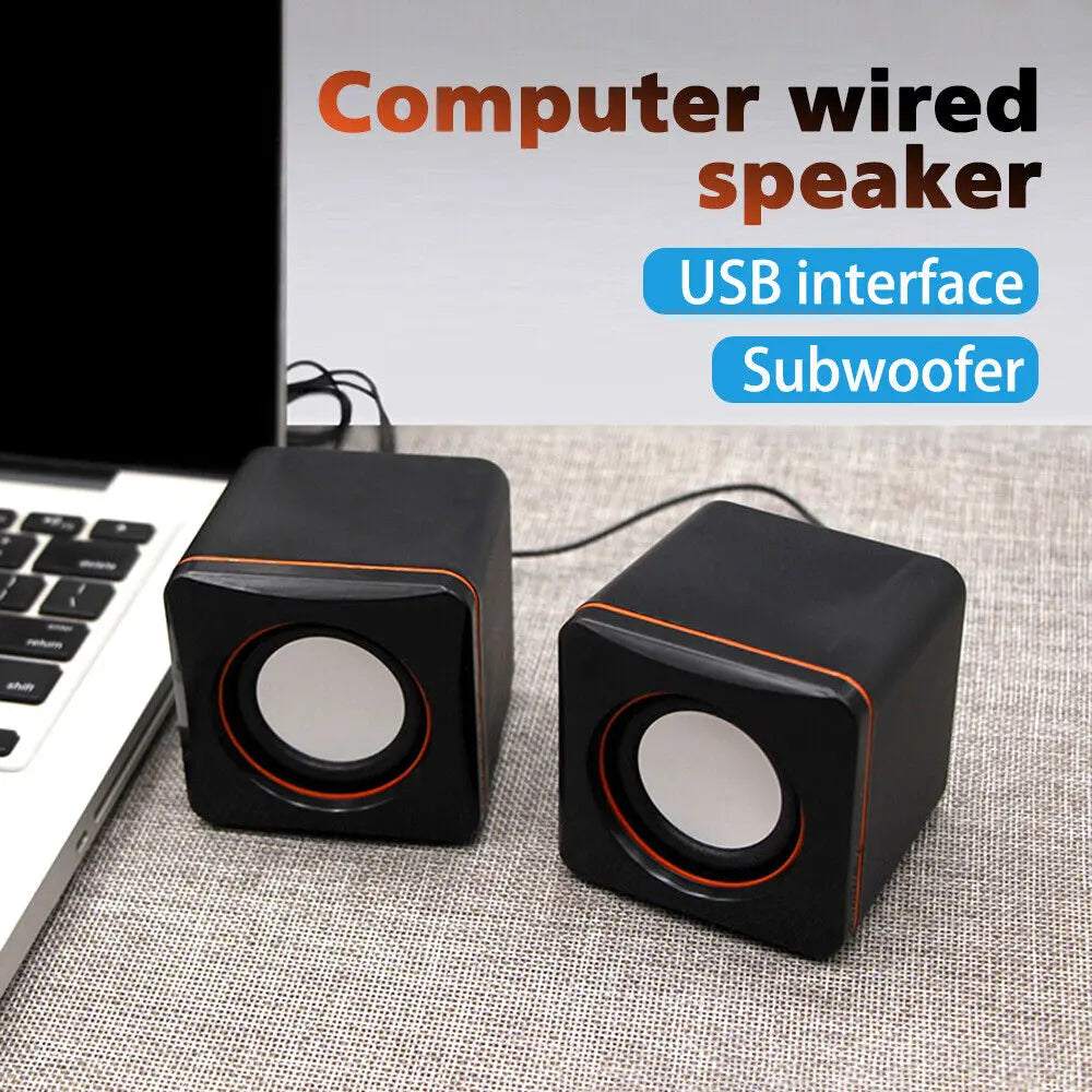 Home Laptop Mini Speaker Mini USB Powered Dual Stereo Speaker System Suitable for Multimedia Desktop Computers and Notebooks