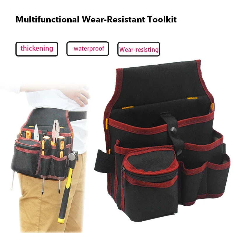 Bolso de almacenamiento de herramientas multifuncional, bolsa de cintura para electricista, kit de herramientas, taladro, bolsa de cintura, llave inglesa, destornillador, bolsas organizadoras de herramientas de ferretería