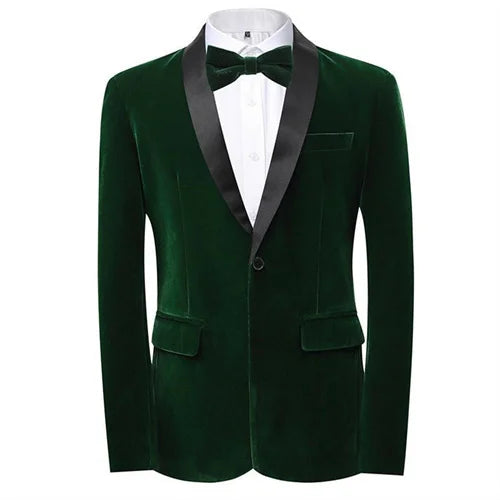 Traje de terciopelo dorado de lujo para hombre de alta calidad, chaqueta ajustada de un botón, azul/rojo/verde, nuevo Blazer de vestir para boda/fiesta de graduación para hombre