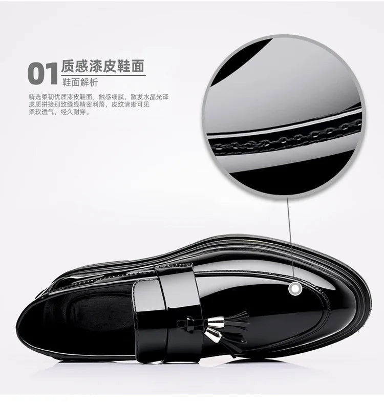 Zapatos de cuero para hombre, otoño, negocios, formal, tallas grandes, zapatos de vestir para hombre, zapatos casuales de suela blanda, zapatos negros para novio de boda para hombre
