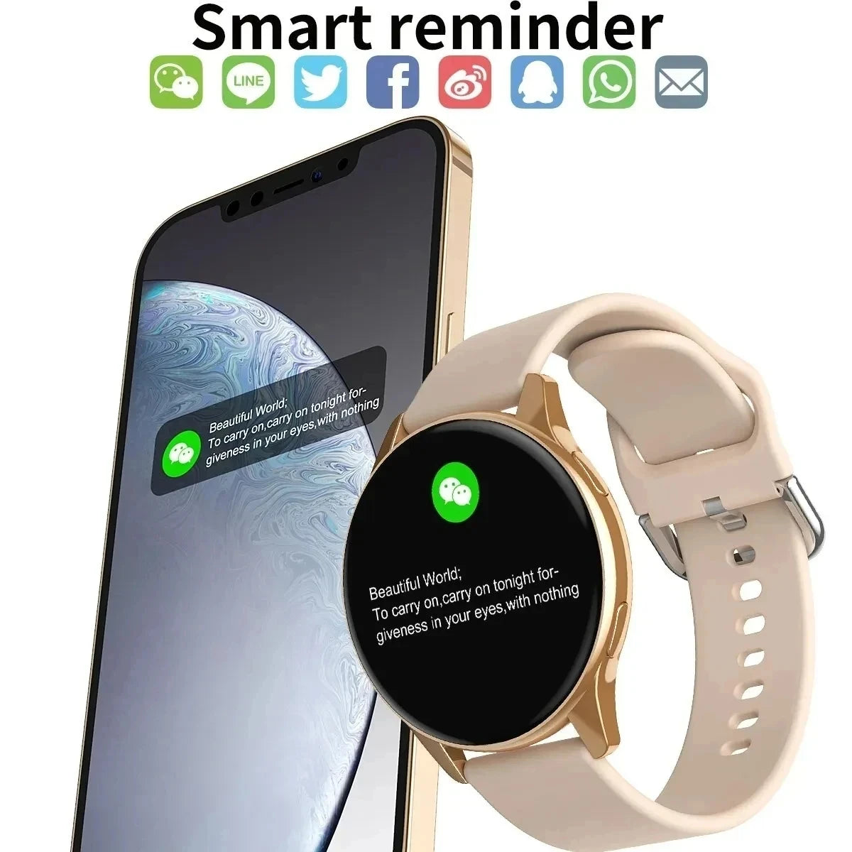 LIGE Nuevo reloj inteligente carga inalámbrica Smartwatch llamadas Bluetooth relojes hombres mujeres pulsera de fitness esfera personalizada + caja