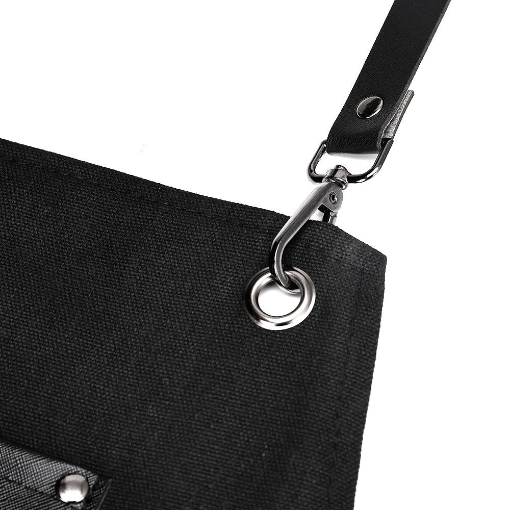Delantales de barbero, uniforme de cocina para peluquero, delantal impermeable de tela con bolsillo para salón de barbería