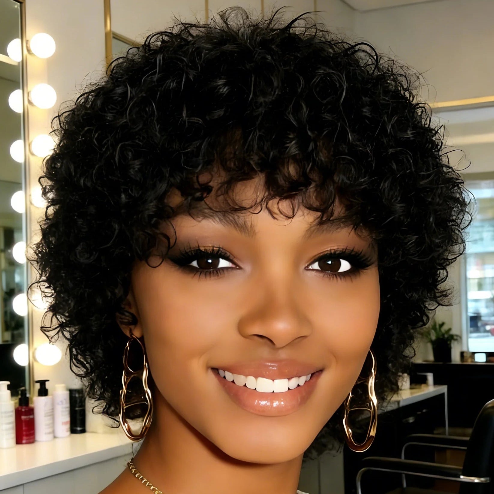 Curly Pixie Human Hair Wig