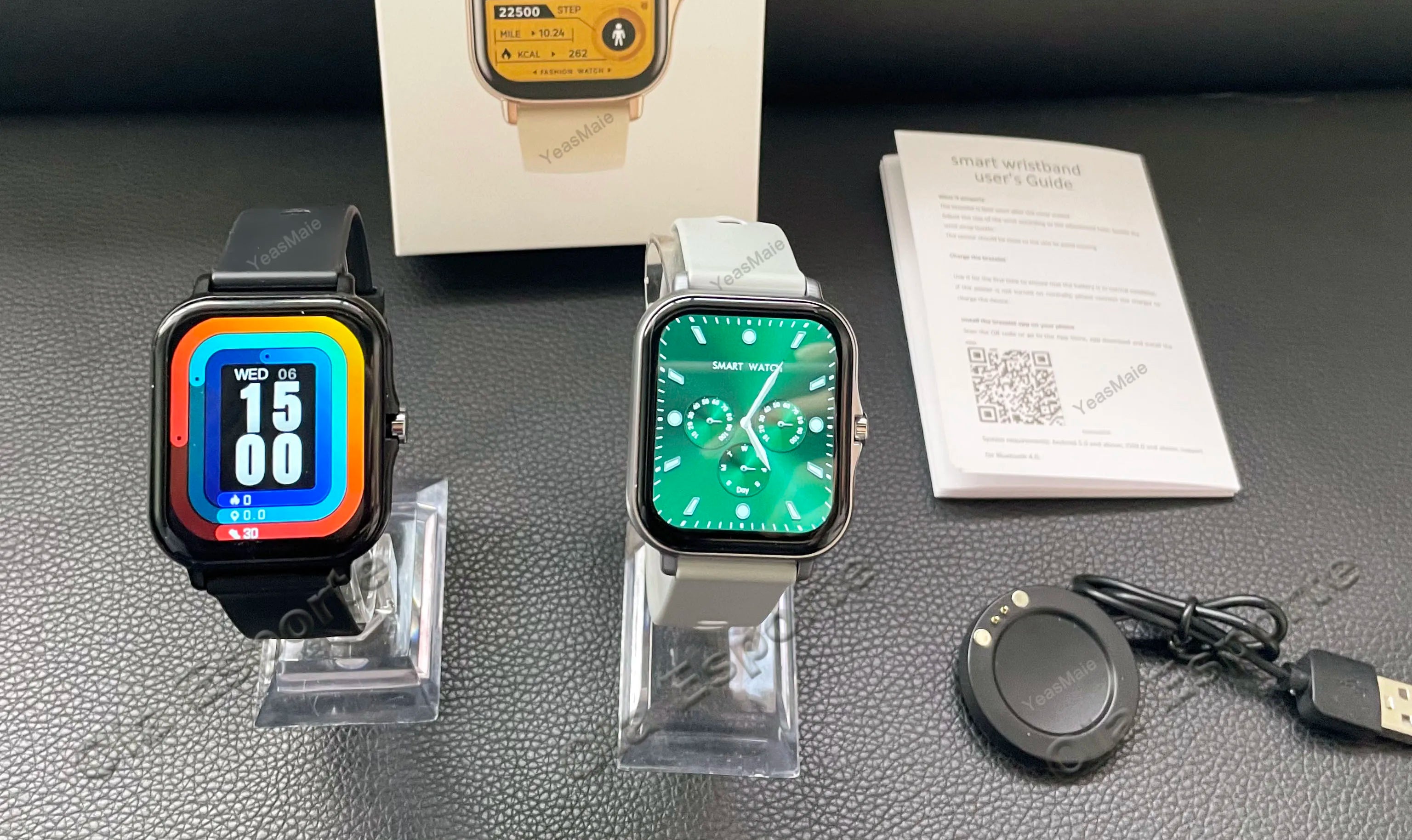 Reloj inteligente impermeable de 1.83'' con respuesta a mensajes, llamadas, monitoreo del sueño, podómetro deportivo y alertas de información para iPhone y Android