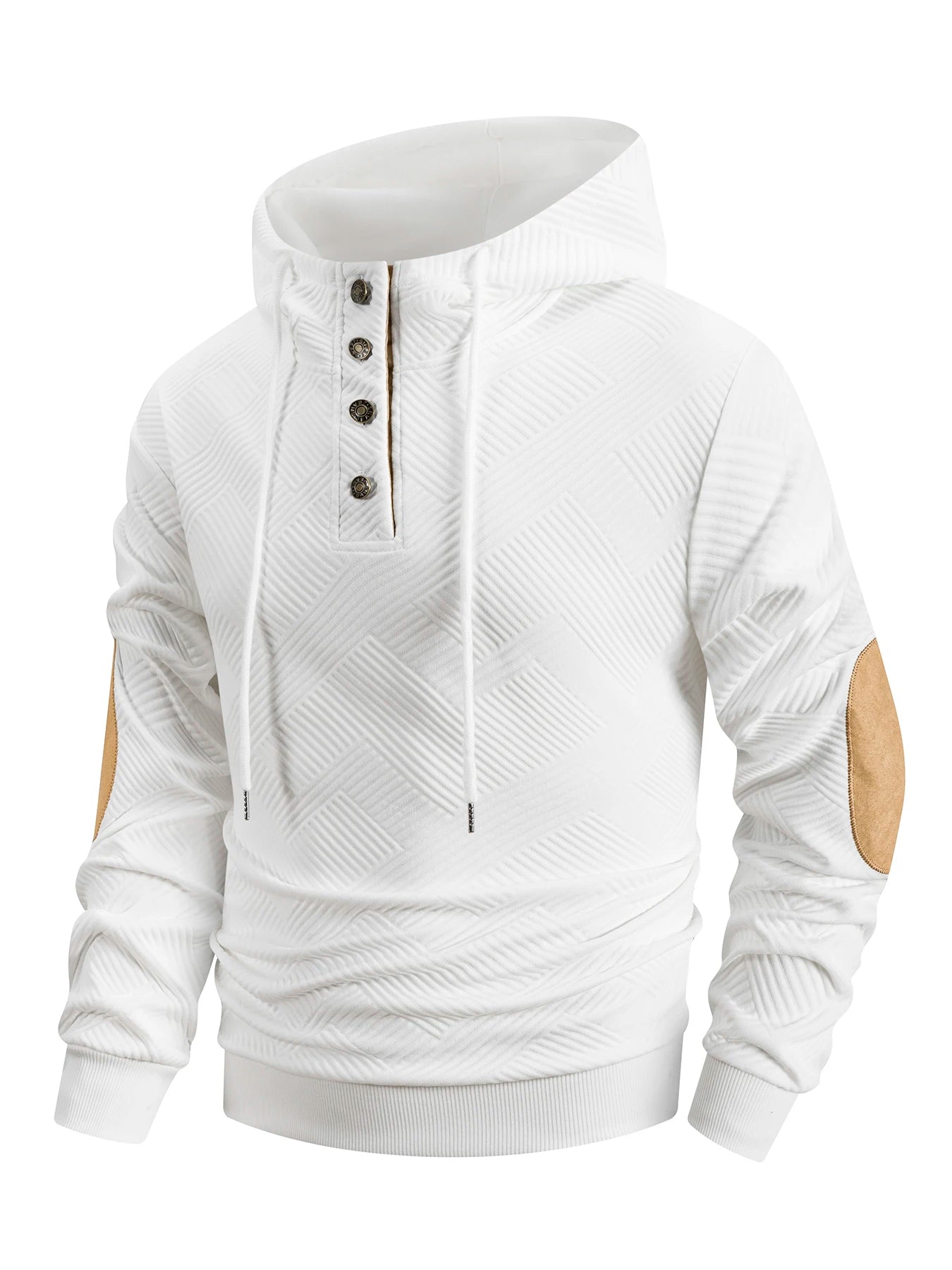 Sudadera con Capucha para Hombre, Cuello Alto, Manga Larga, Informal, de Punto, Otoño Invierno, Pulóver Casual Cómodo, Estilo Urbano