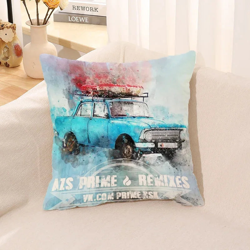 Cushion Cover Watercolor Car Pillow Room Decor Case