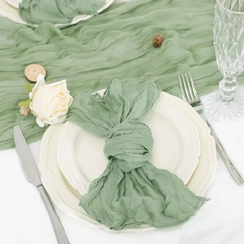 Servilletas arrugadas de 6 piezas Servilletas de algodón suave Servilletas decorativas de tela para bodas, fiestas, uso diario familiar