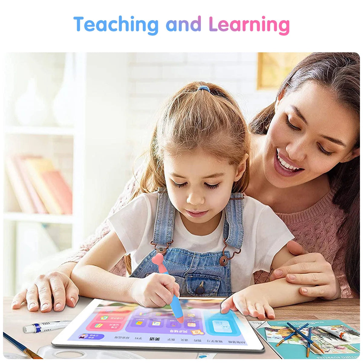 Cute Touch Screen Pen Stylus Silicon Writing Drawing Handwriting Touch Screen Pen for Kids Compatible with Tablet Phone for iPad