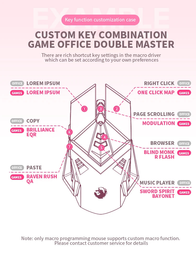 Souris de jeu ergonomique et silencieuse, 6 boutons, RGB, pour ordinateur de bureau et portable